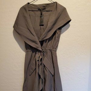 BCBG MAXAZRIA Dress Sleeveless with Hood Collar Dusty Olive NEW with TAGs